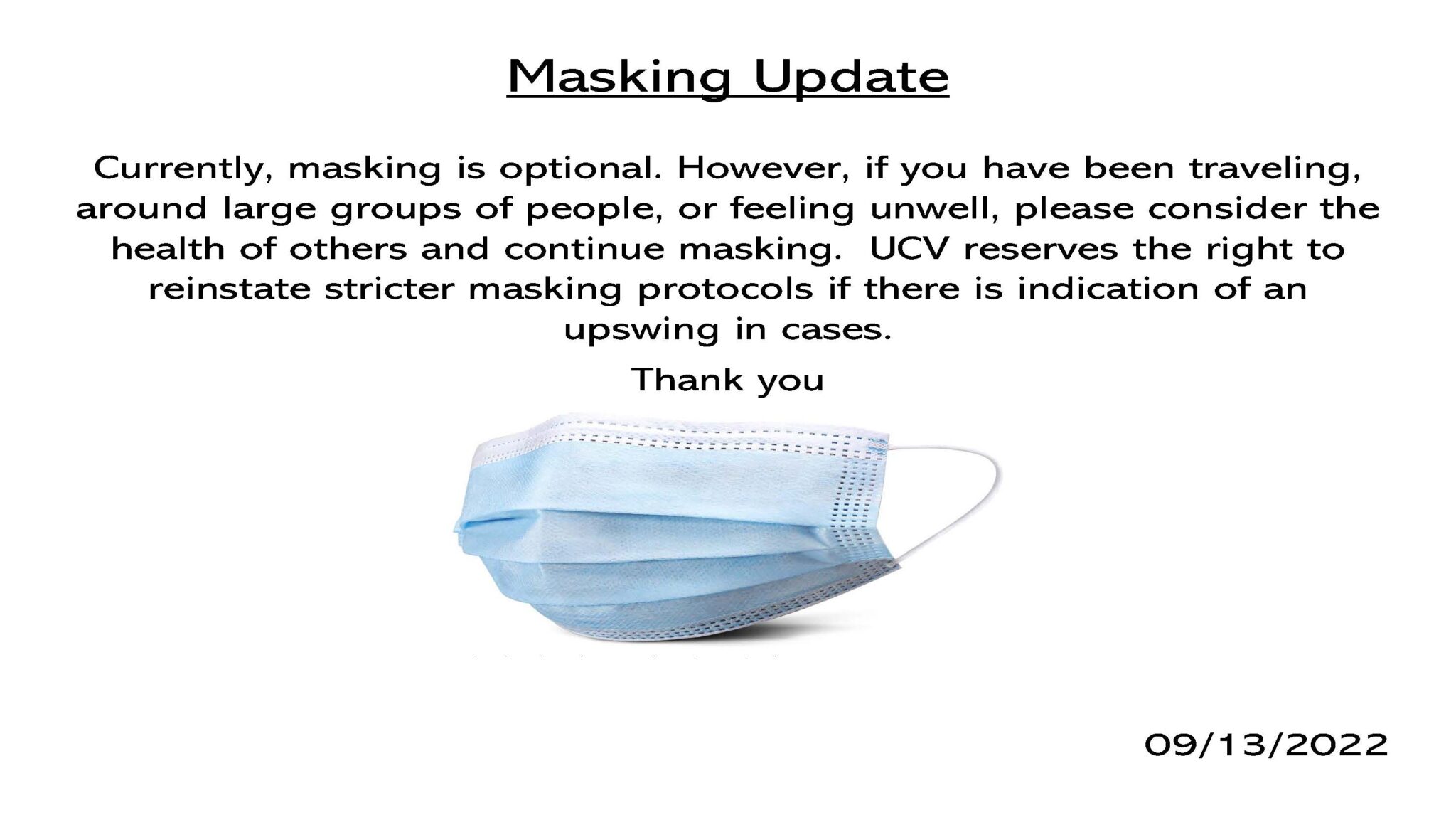Masking Update