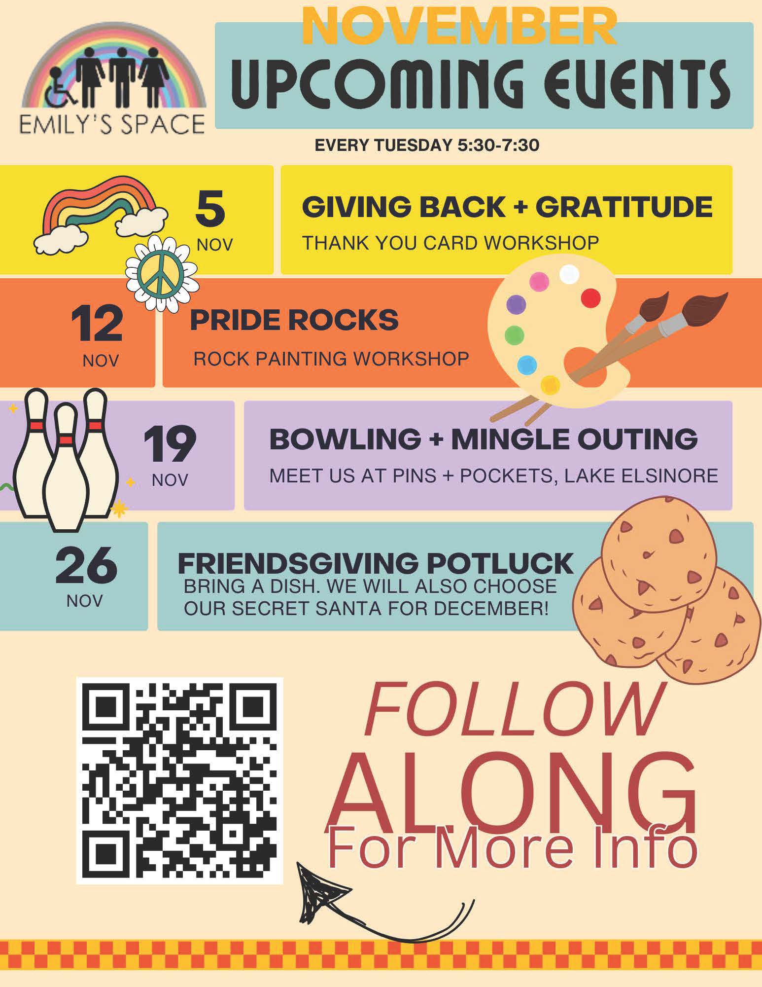 NOVEMBER EVENTS EMILYS SPACE